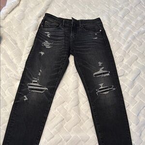 American Eagle Outfitters Men’s Charcoal Distressed Denim size 28/30